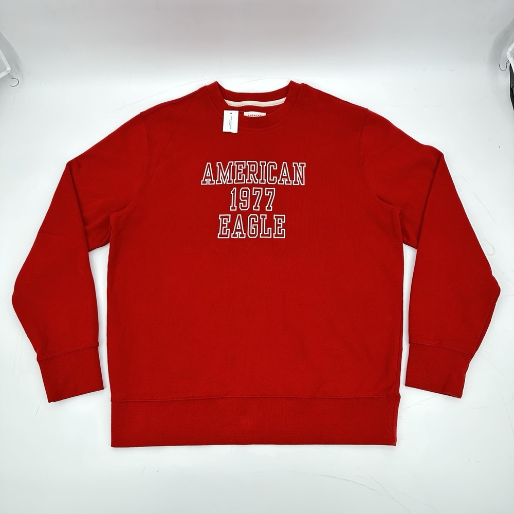 American Eagle Varsity Collegiate Collegecore‎ Crewneck Sweatshirt Red L 1977